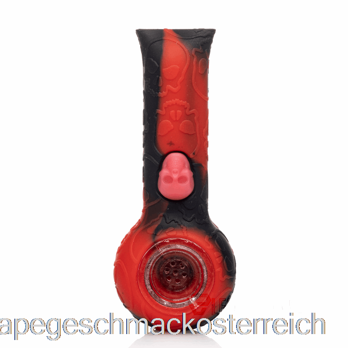 Stratus Silikon-Totenkopf-Handpfeife Crimson (schwarz/rot) Vape-Geschmack